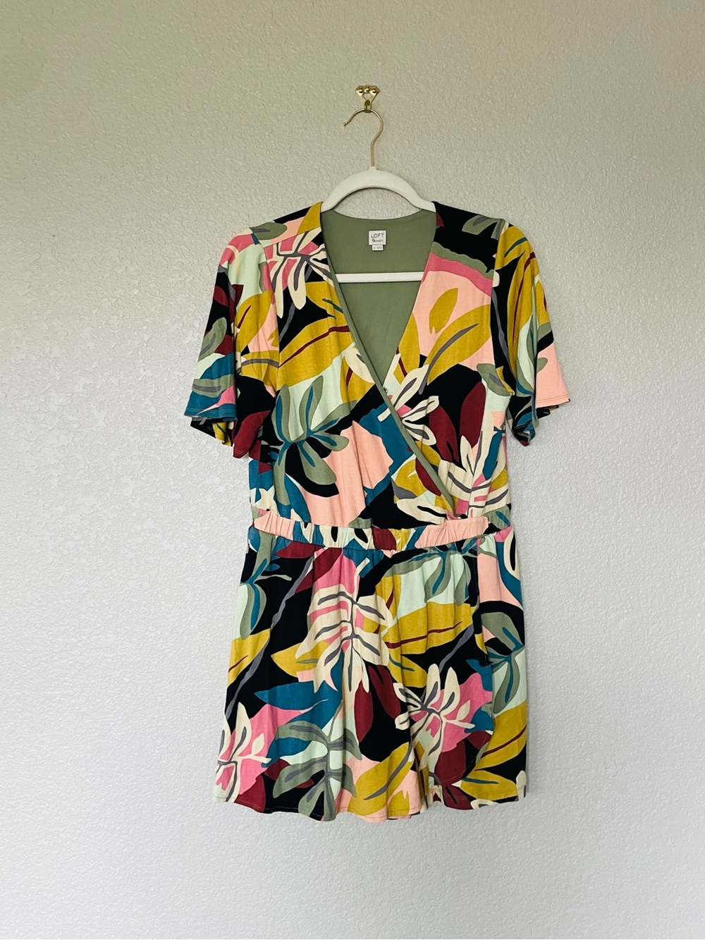 Loft Beach Vibrant Floral Skort Wrap Mini Dress